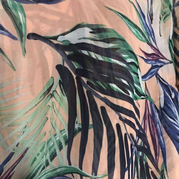 Show Me Your MuMu Cold Shoulder Leaf Print Top Size Small - Picture 7 of 8